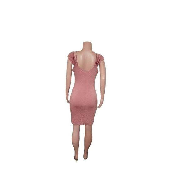 HauteMonde women's rose drape neckline off-the-shoulder bodycon dress L - Picture 3 of 6